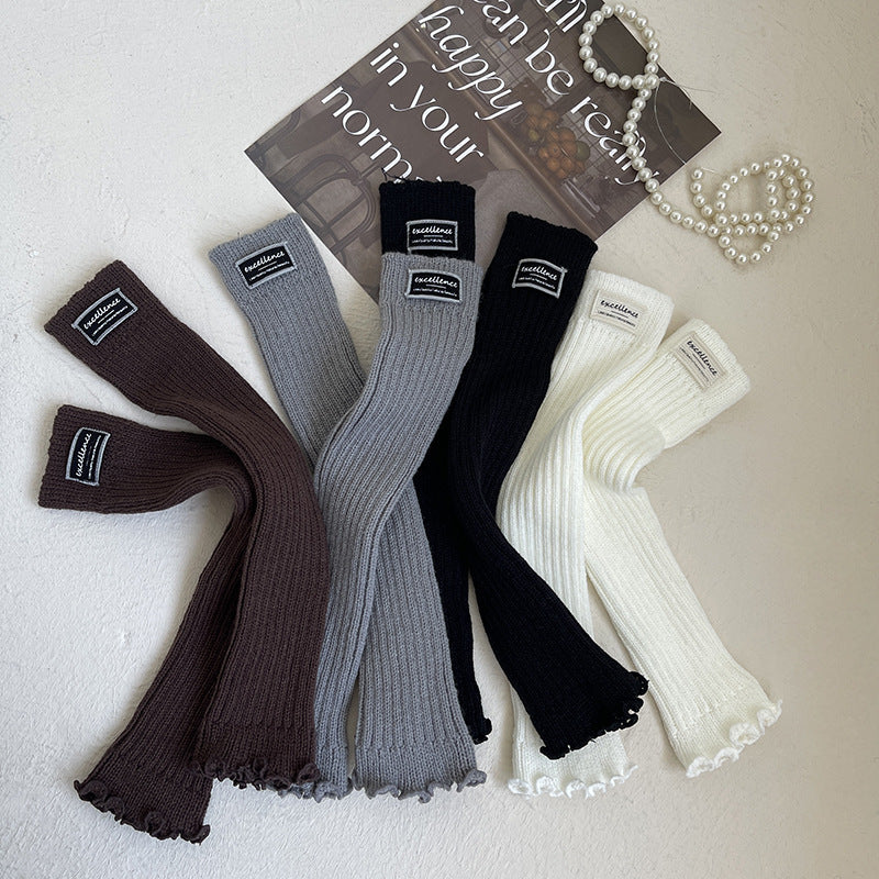 タグデザインモノトーンレッグウォーマー｜ELMO-こども服エルモ