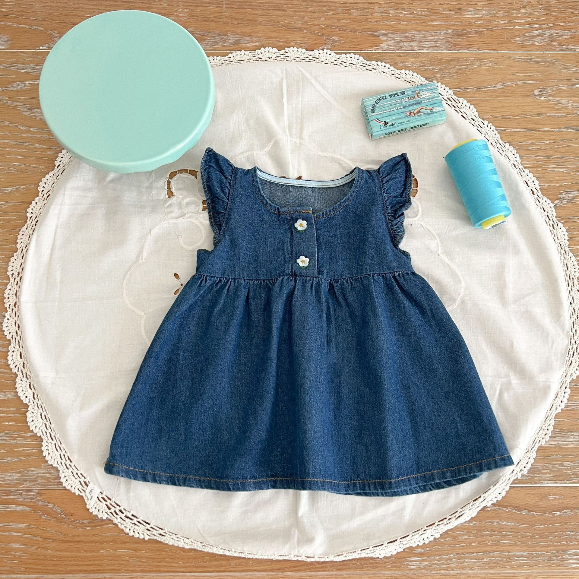 Baby denim outlet frock