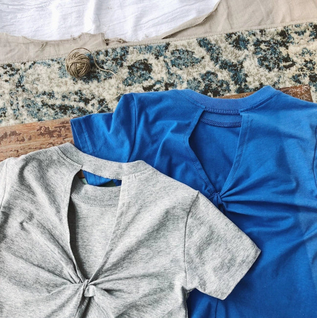 【100-130】バックデザインTシャツワンピース