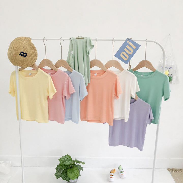【80-140】シンプルカラーTシャツ