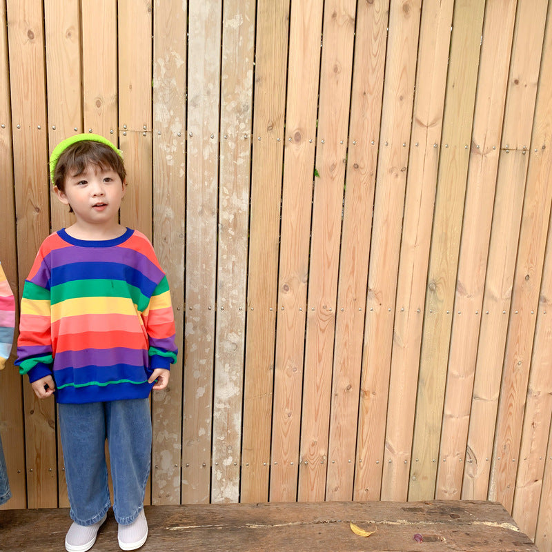 【80-130】カラフルボーダープルオーバー