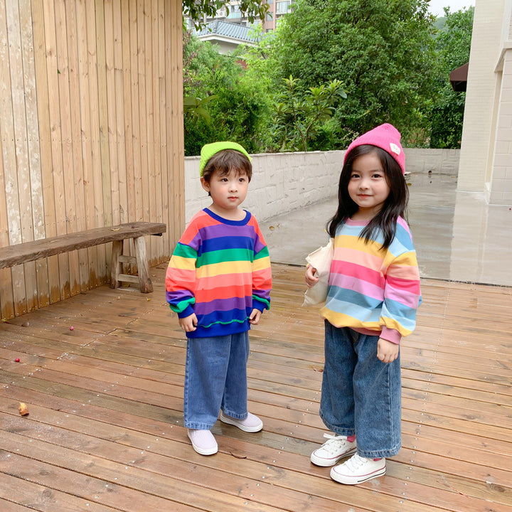 【80-130】カラフルボーダープルオーバー