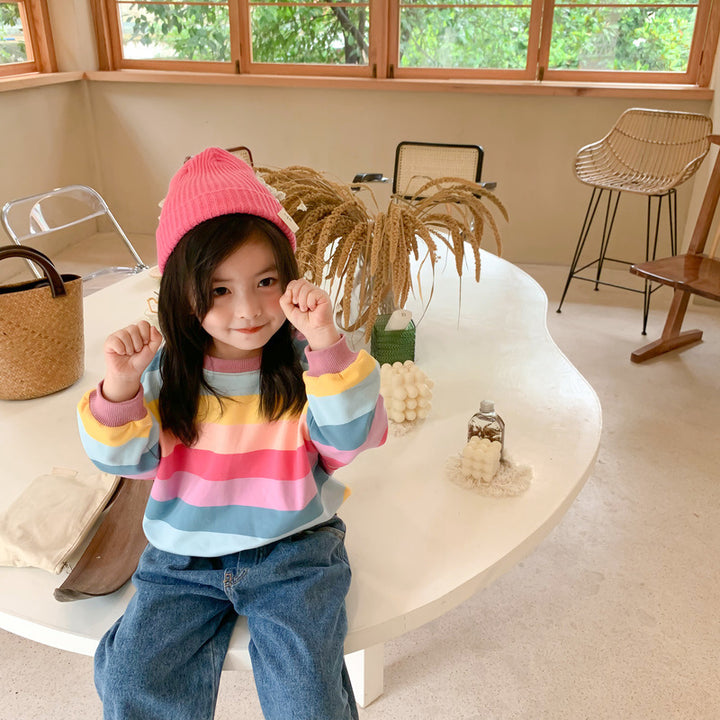 【80-130】カラフルボーダープルオーバー