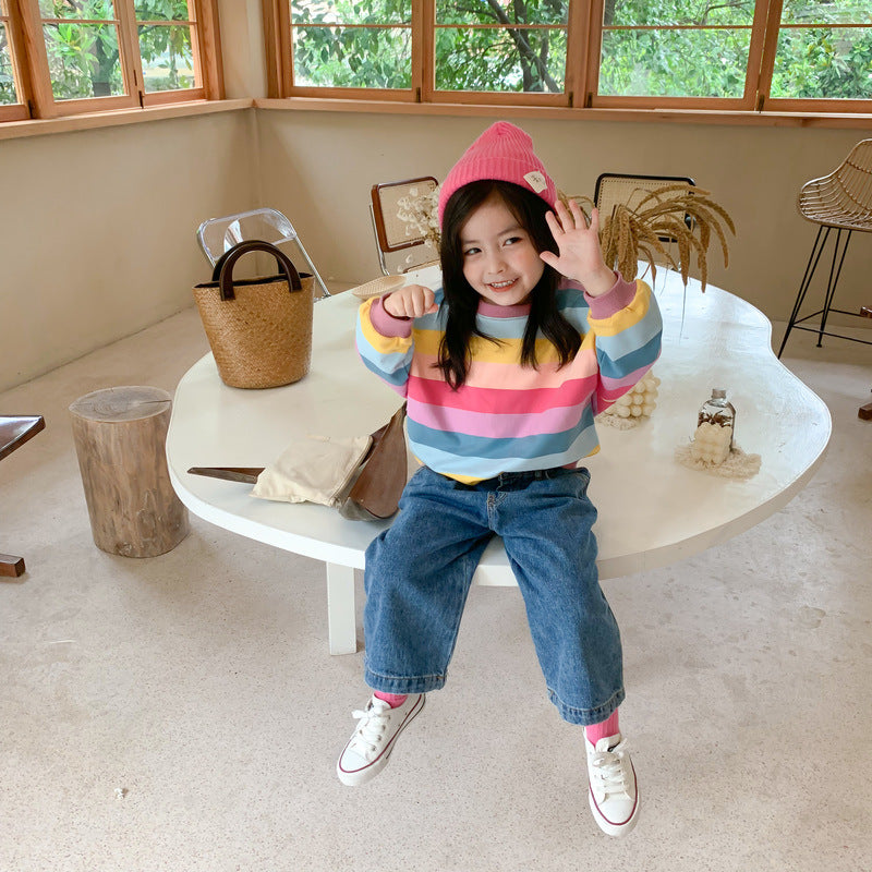 【80-130】カラフルボーダープルオーバー