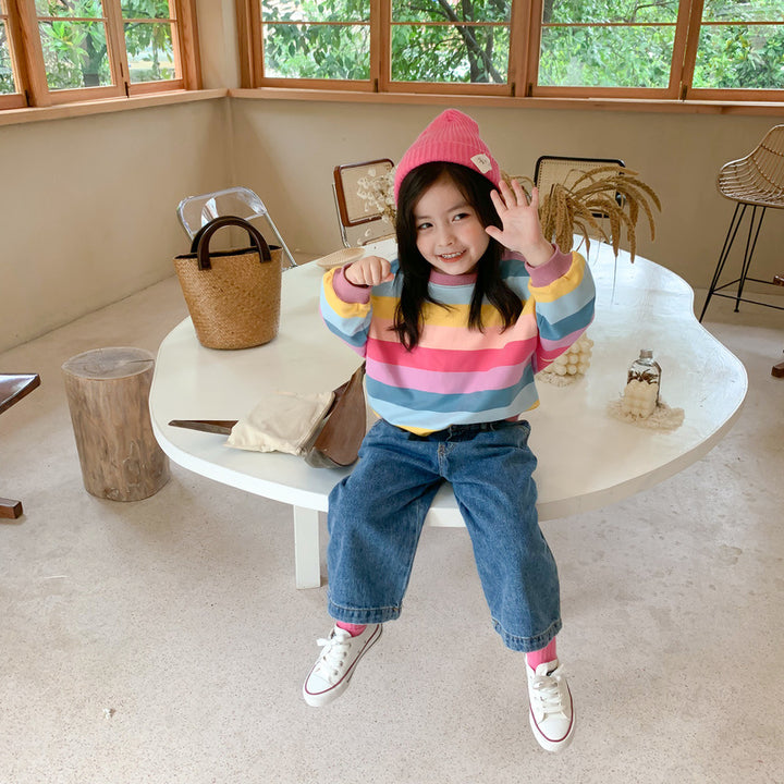 【80-130】カラフルボーダープルオーバー