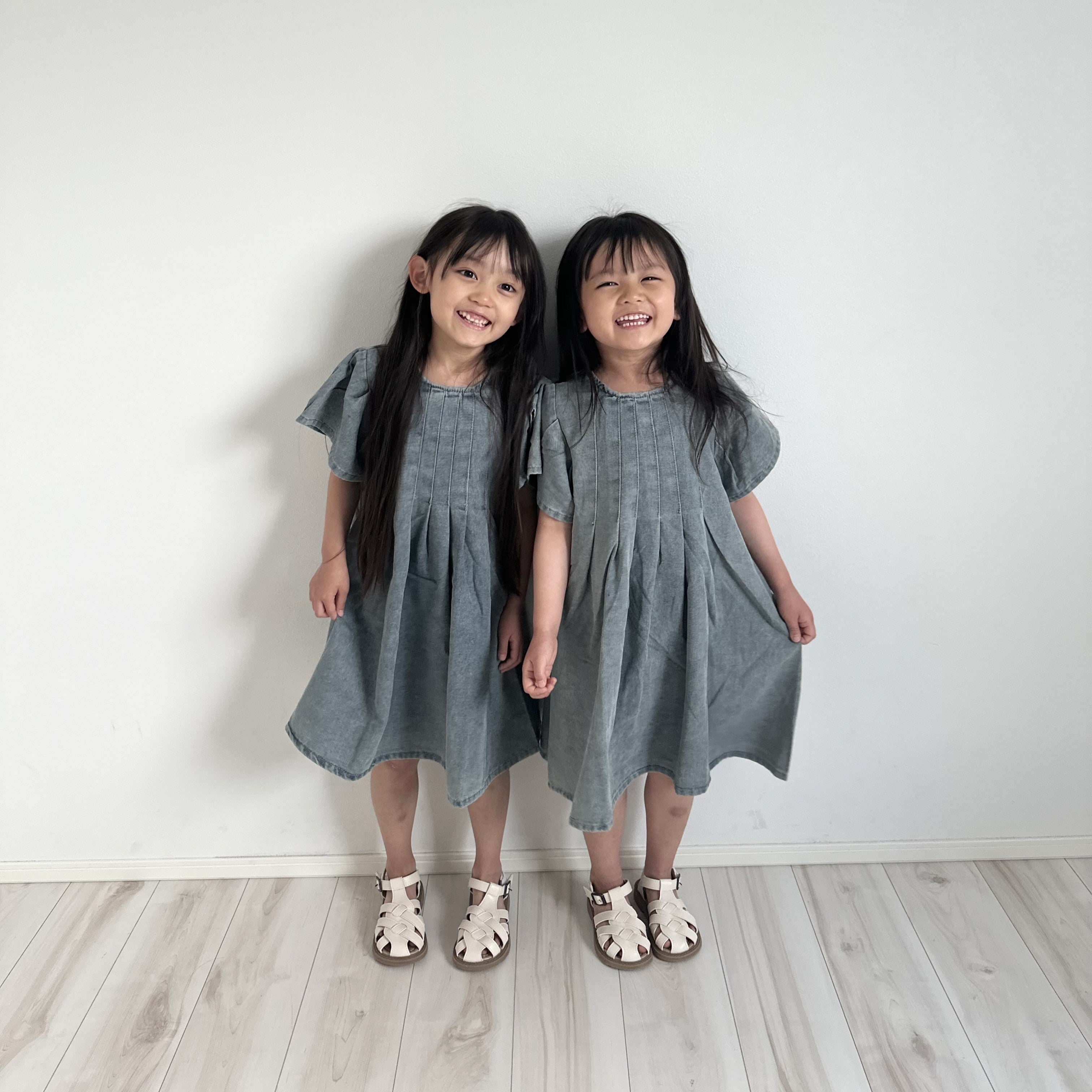 90-150】ヴィンテージ風デニムワンピース｜ELMO-こども服エルモ