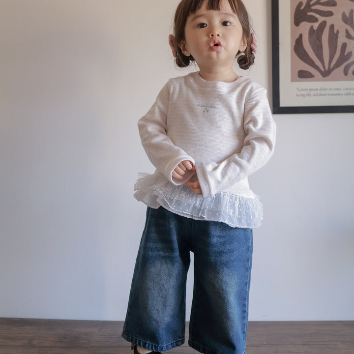 【80-130】ワイドデニムロングパンツ