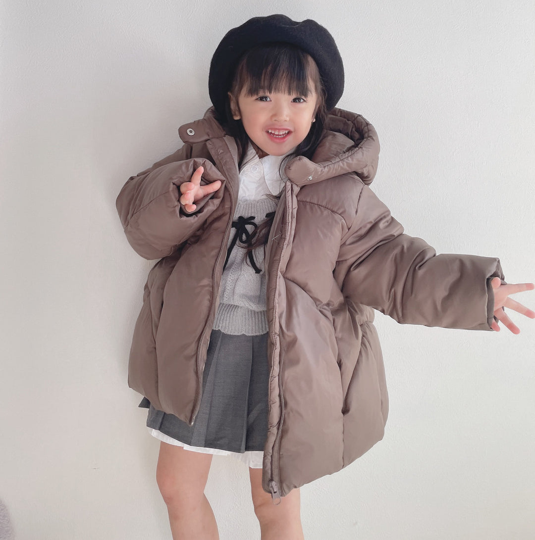 【90-140】シンプル中綿フーディージャケット