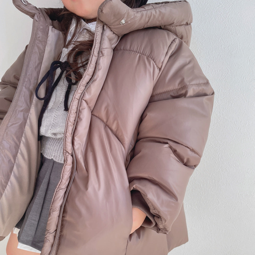 【90-140】シンプル中綿フーディージャケット