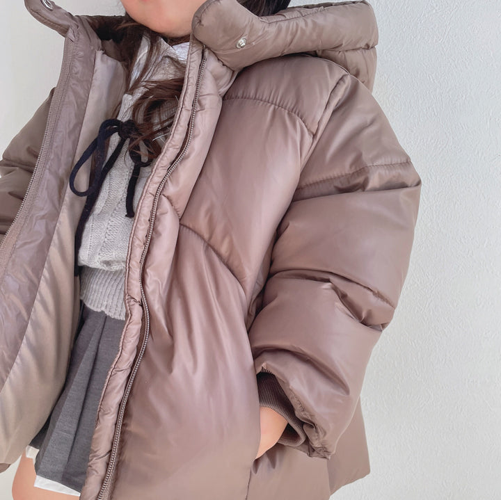 【90-140】シンプル中綿フーディージャケット