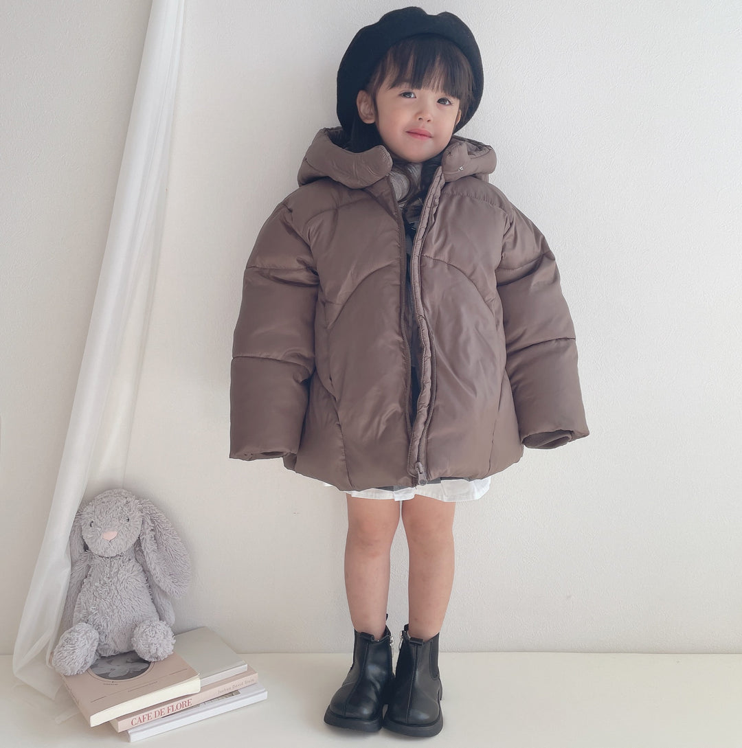 【90-140】シンプル中綿フーディージャケット