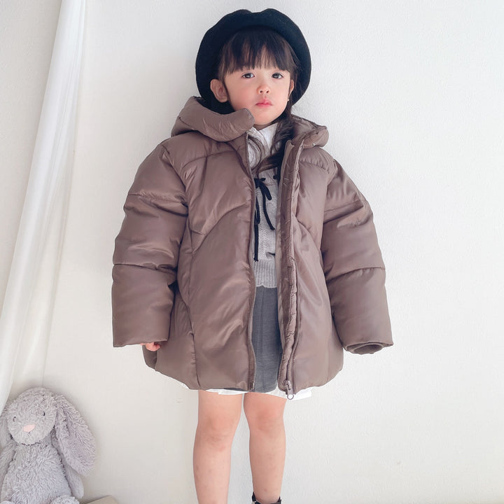 【90-140】シンプル中綿フーディージャケット