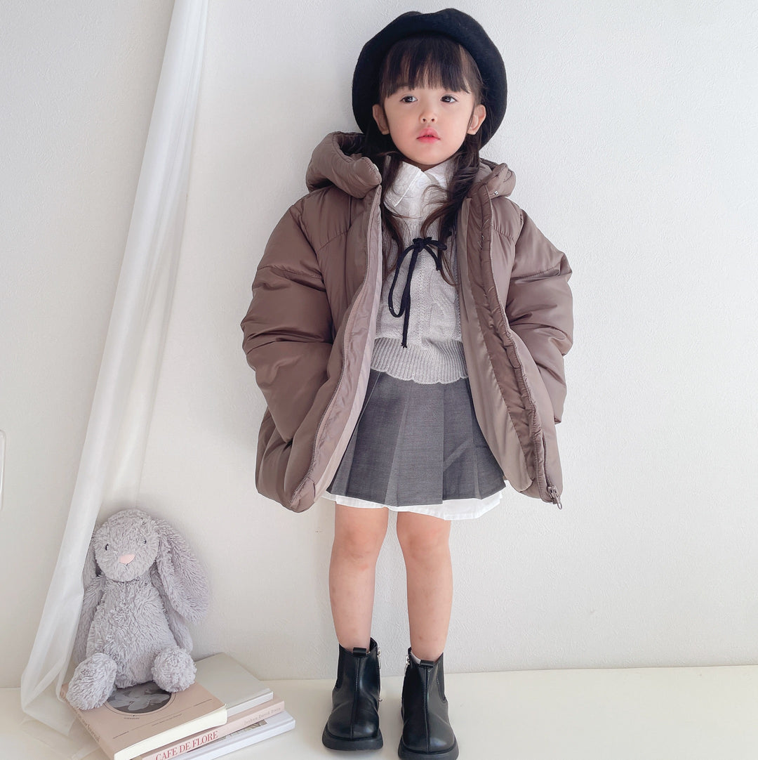 【90-140】シンプル中綿フーディージャケット