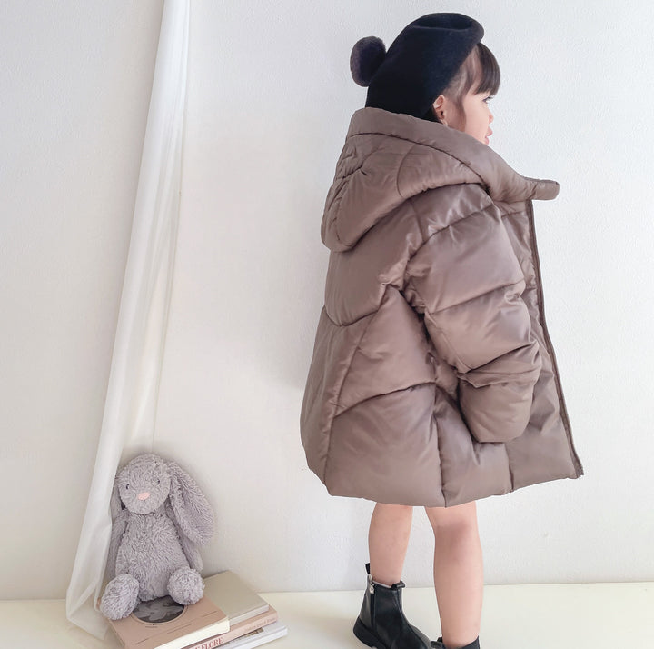 【90-140】シンプル中綿フーディージャケット