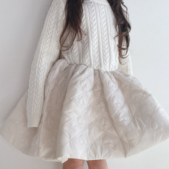 【90-140】デザイン切替フレアワンピース