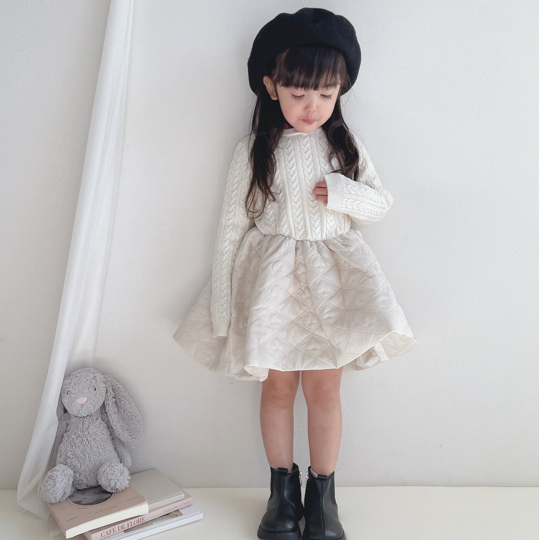 【90-140】デザイン切替フレアワンピース