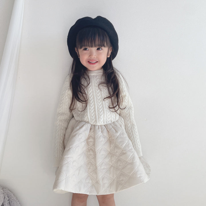 【90-140】デザイン切替フレアワンピース