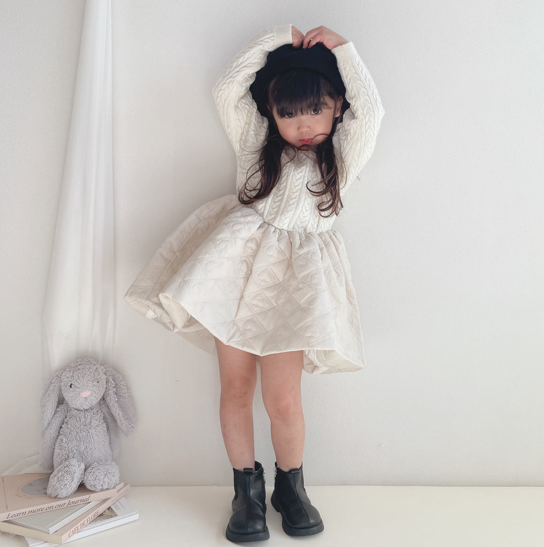 【90-140】デザイン切替フレアワンピース