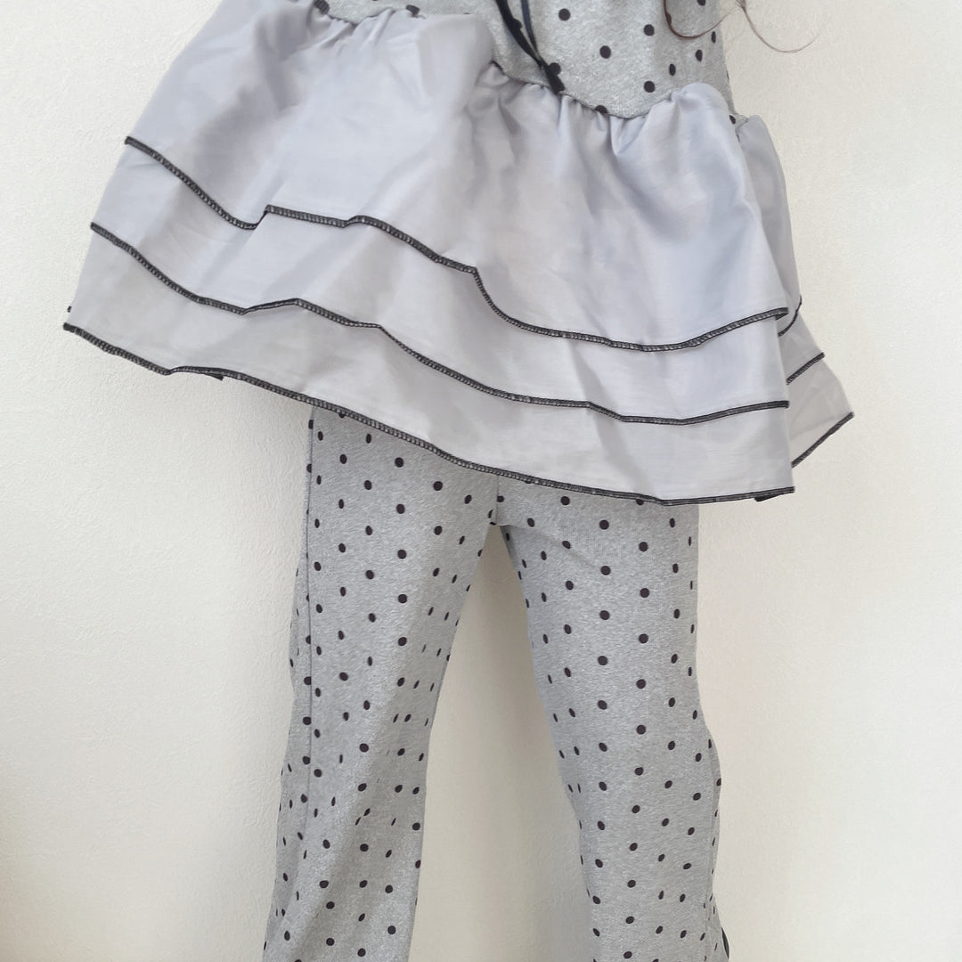 【90-140】チュールヘムドット柄セットアップ