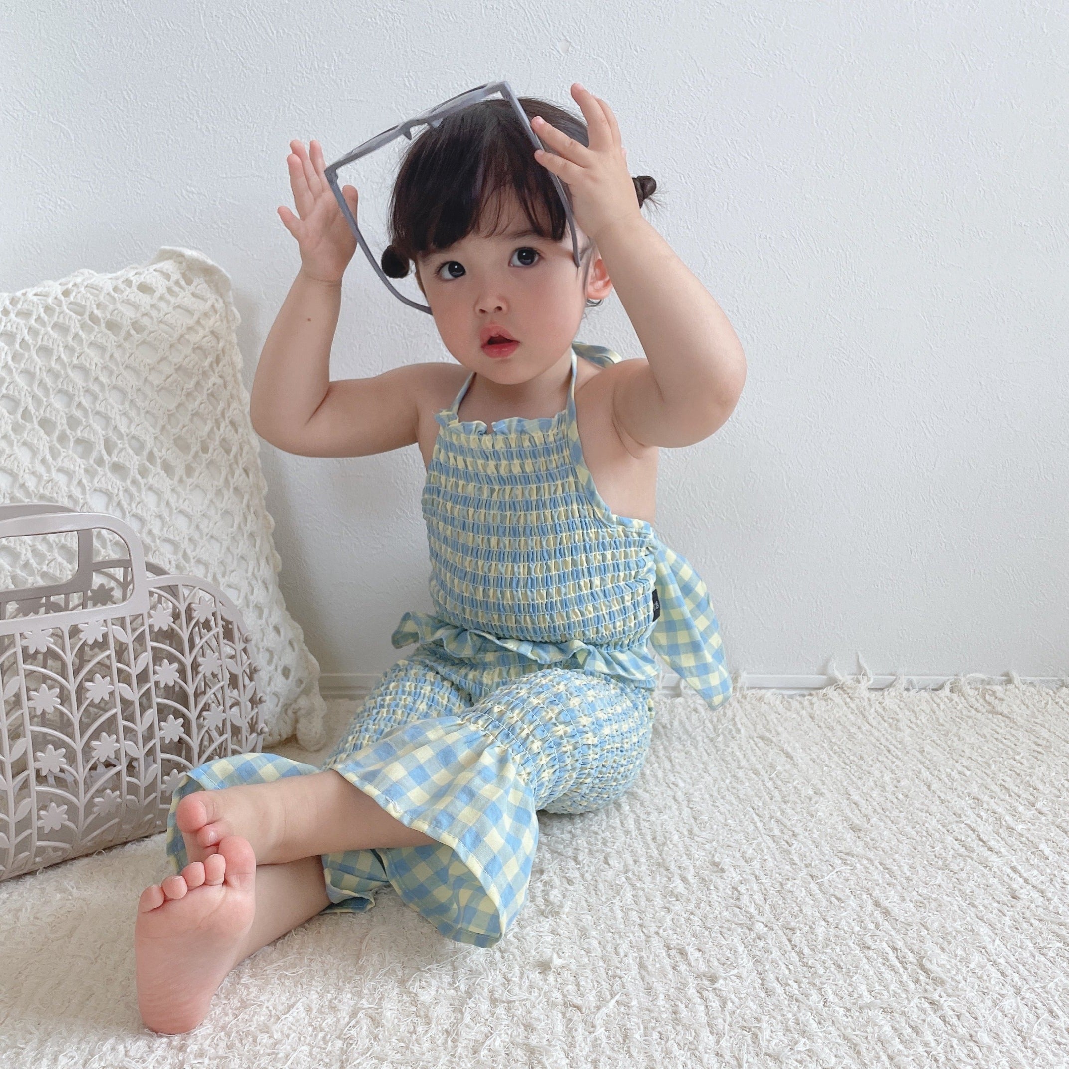 爽やか可愛いギンガムチェックのサマーセットアップ♡ – こども服ELMO