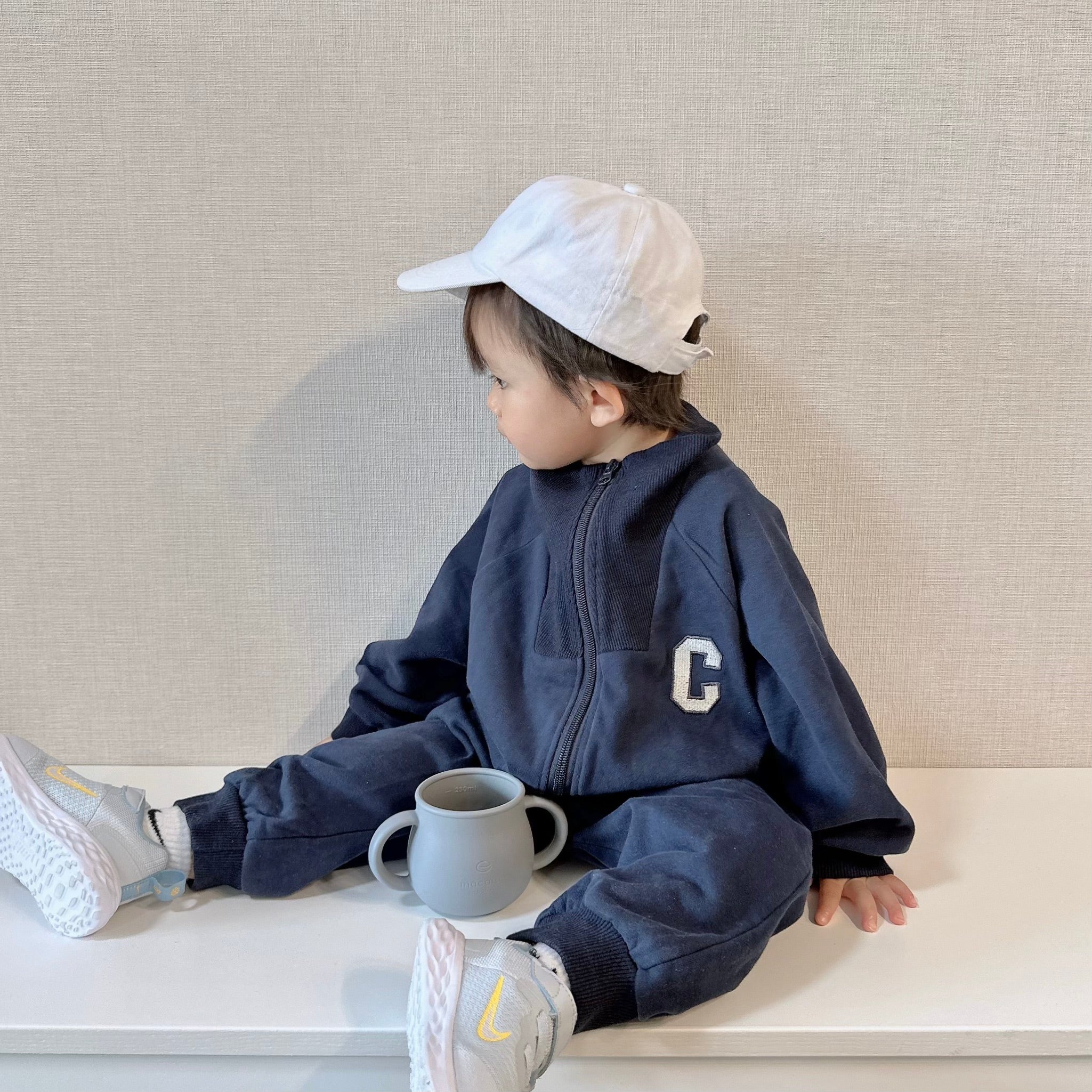 73-90】カジュアルスウェットジャンプスーツ｜ELMO-こども服エルモ