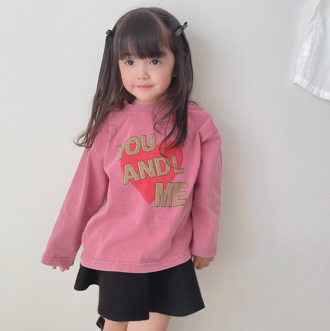 【90-150】フロントプリントカジュアルロンT