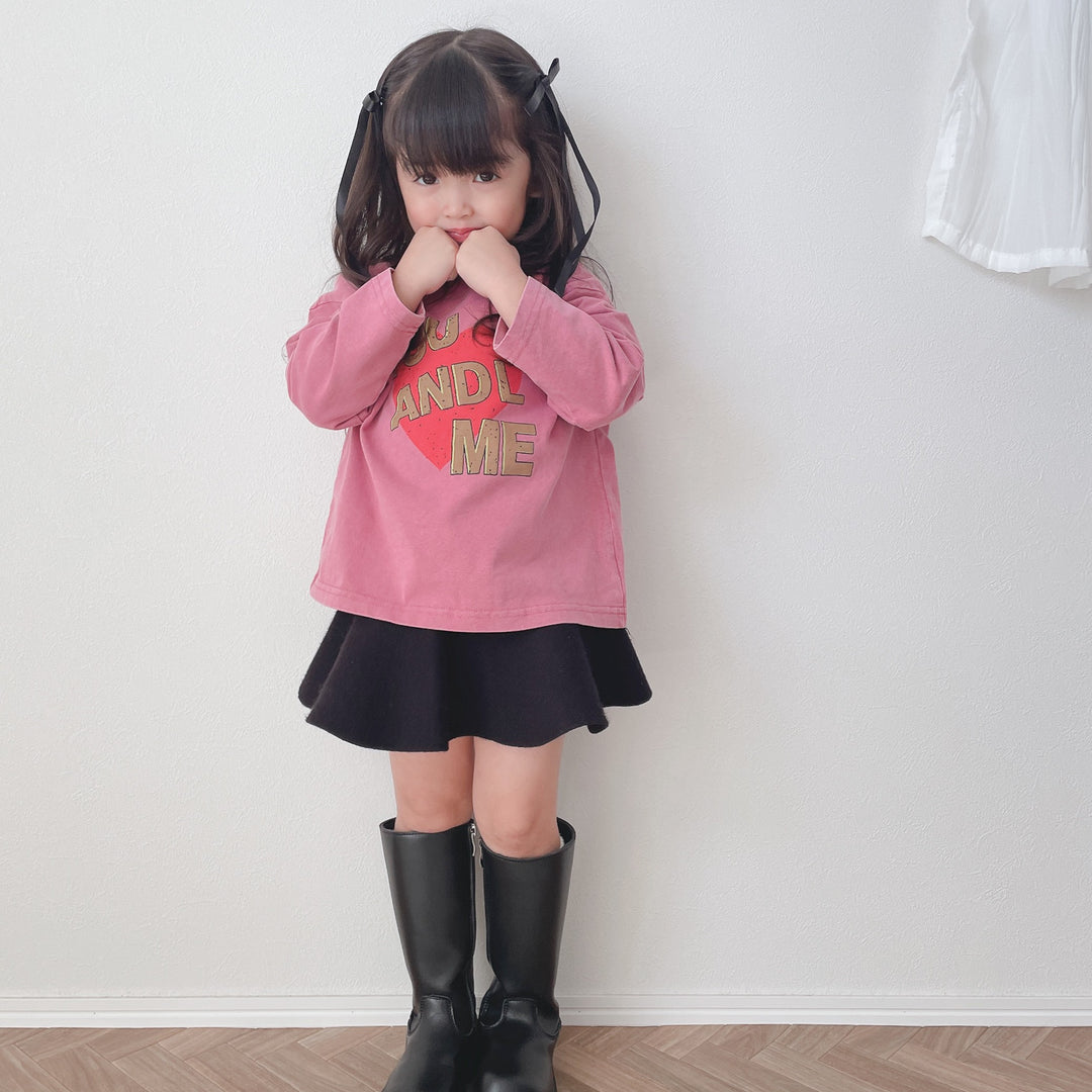 【90-150】フロントプリントカジュアルロンT