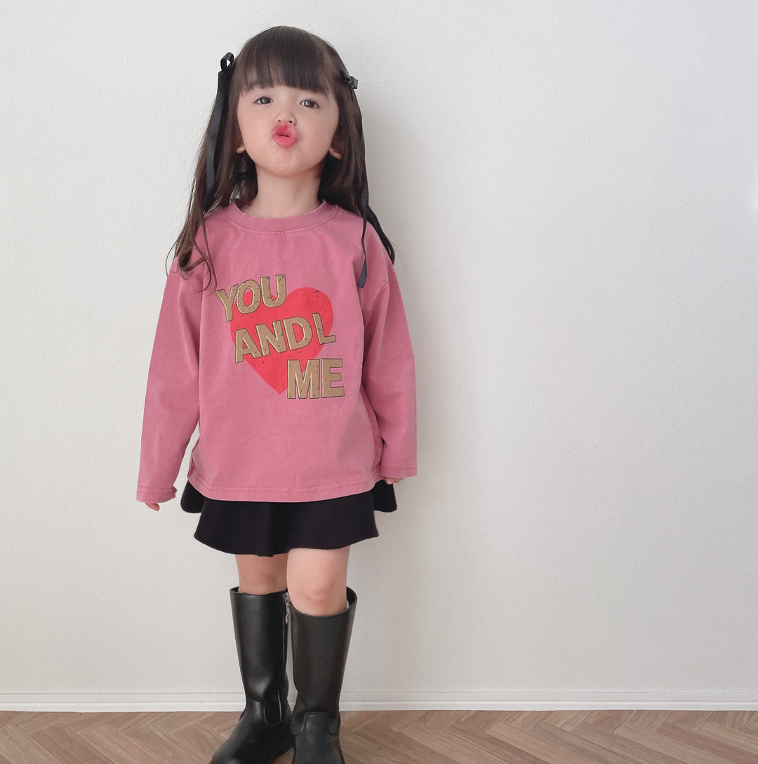 【90-150】フロントプリントカジュアルロンT