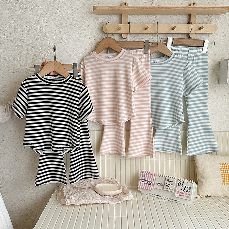 【90-140】ボーダー柄セットアップ