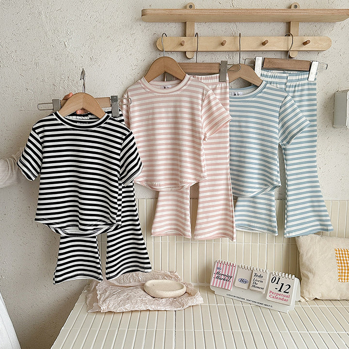 【90-140】ボーダー柄セットアップ