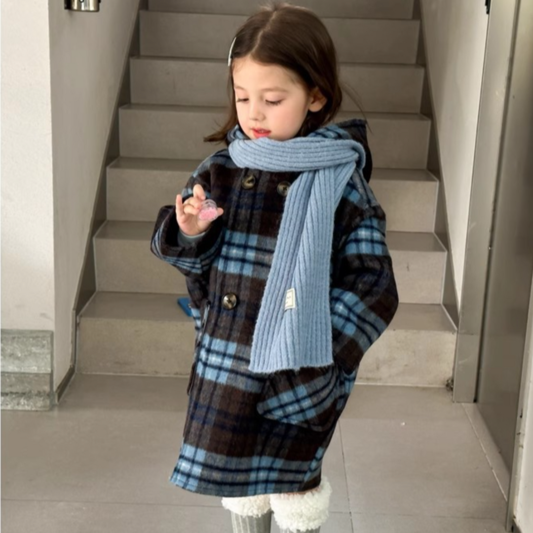 90-130】チェック柄フーデッドPコート|ELMO-こども服エルモ- – こども 90-130】チェック柄フーデッドPコート|ELMO-こども服エルモ- – こども