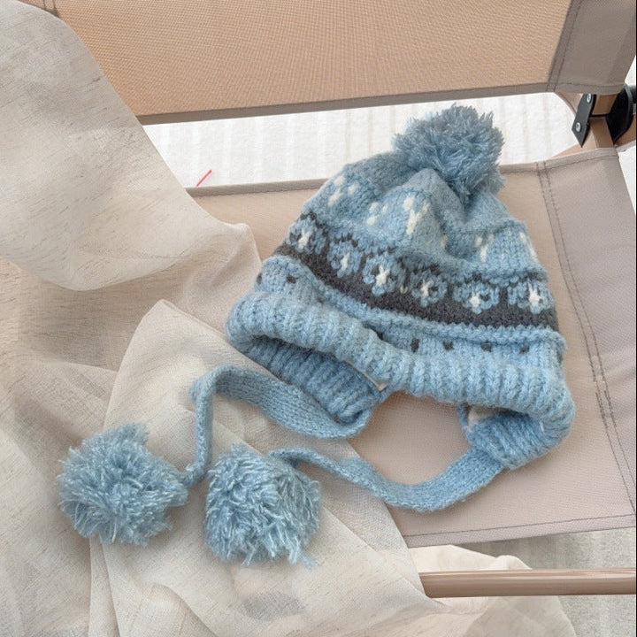 【48-52cm】ポンポン付きニット帽