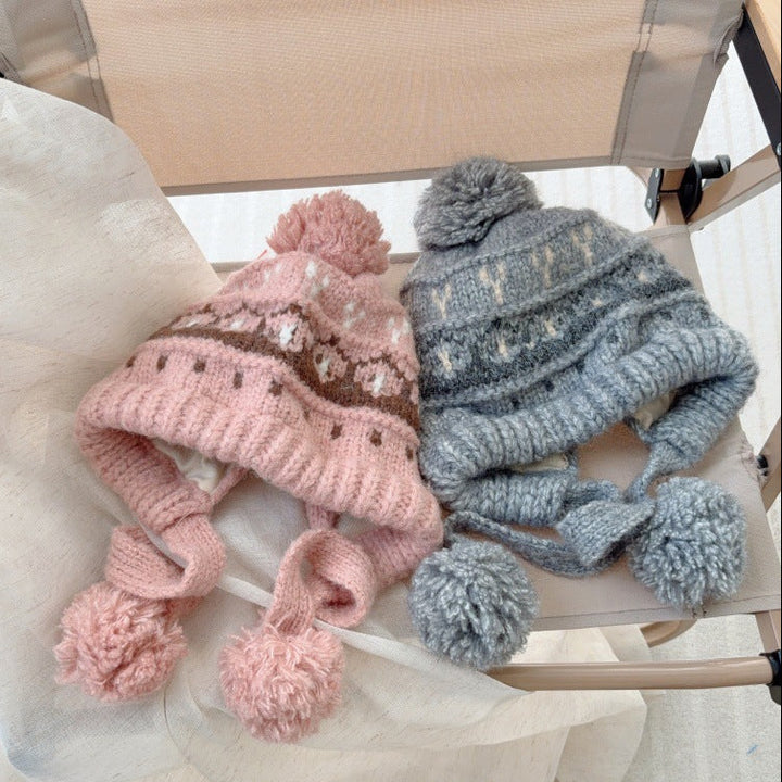 【48-52cm】ポンポン付きニット帽