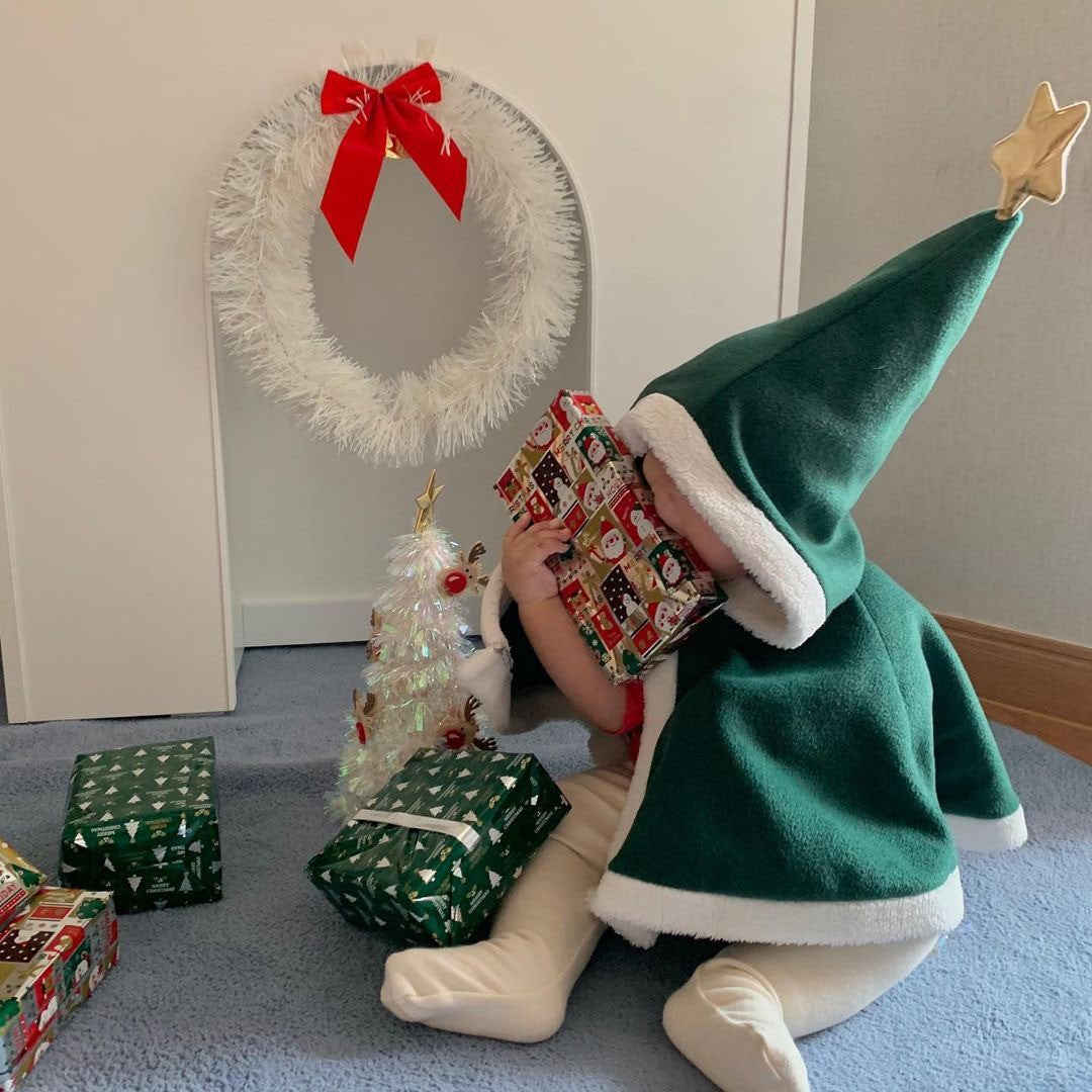 【73-100】クリスマスデザインポンチョ