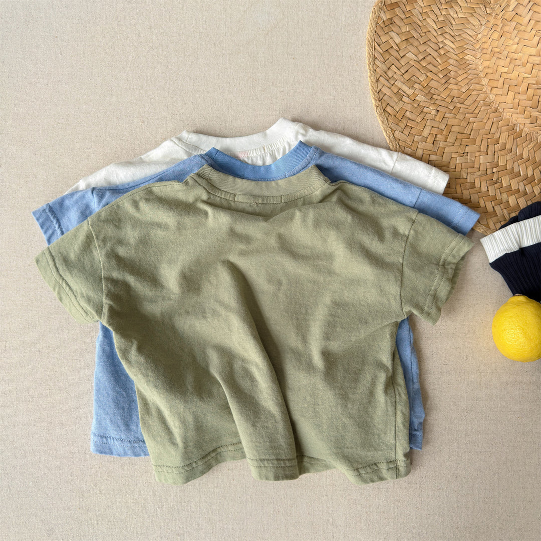 【80-130】ワンポイントシンプルTシャツ