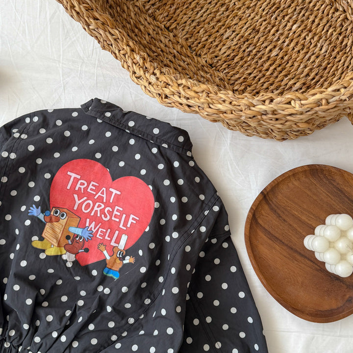 【90-140】バックプリントドットウィンドブレーカー