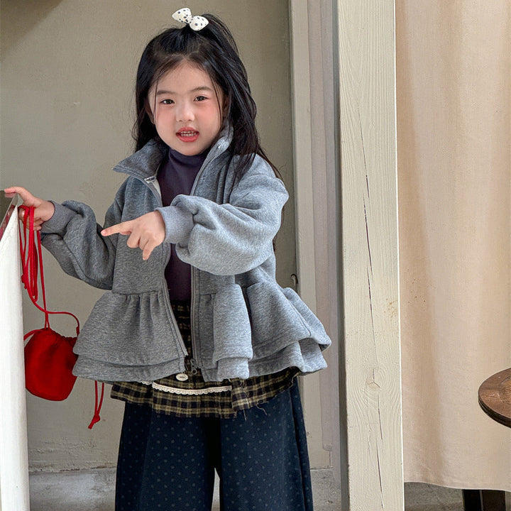 【90-140】ハイネックティアードフルジップトップス