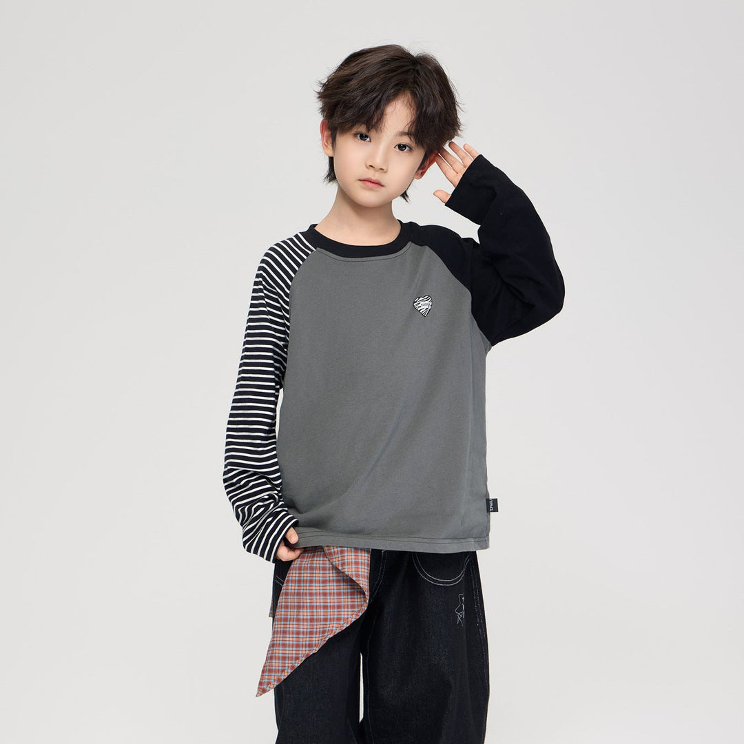 【100-150】アシンメトリーロングTシャツ