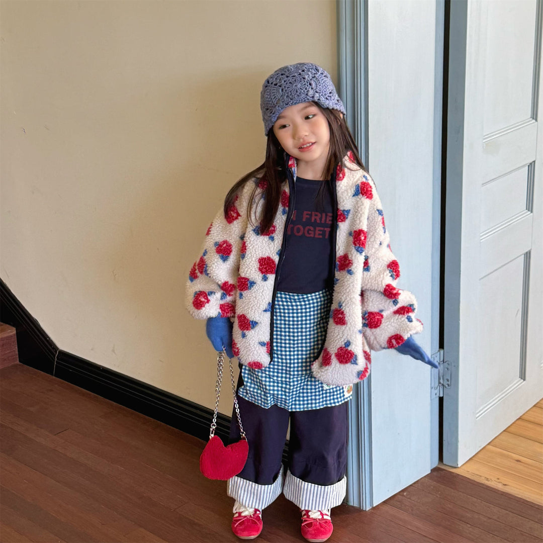 【80-130】花柄フリースジャケット