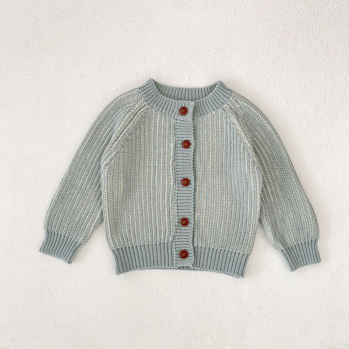 【73-100】クルーネックニットカーディガン