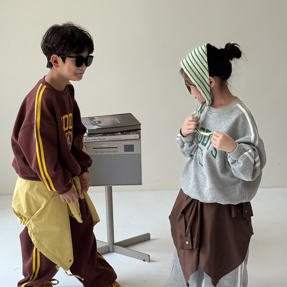 【90-150】フロントプリントスウェットセットアップ