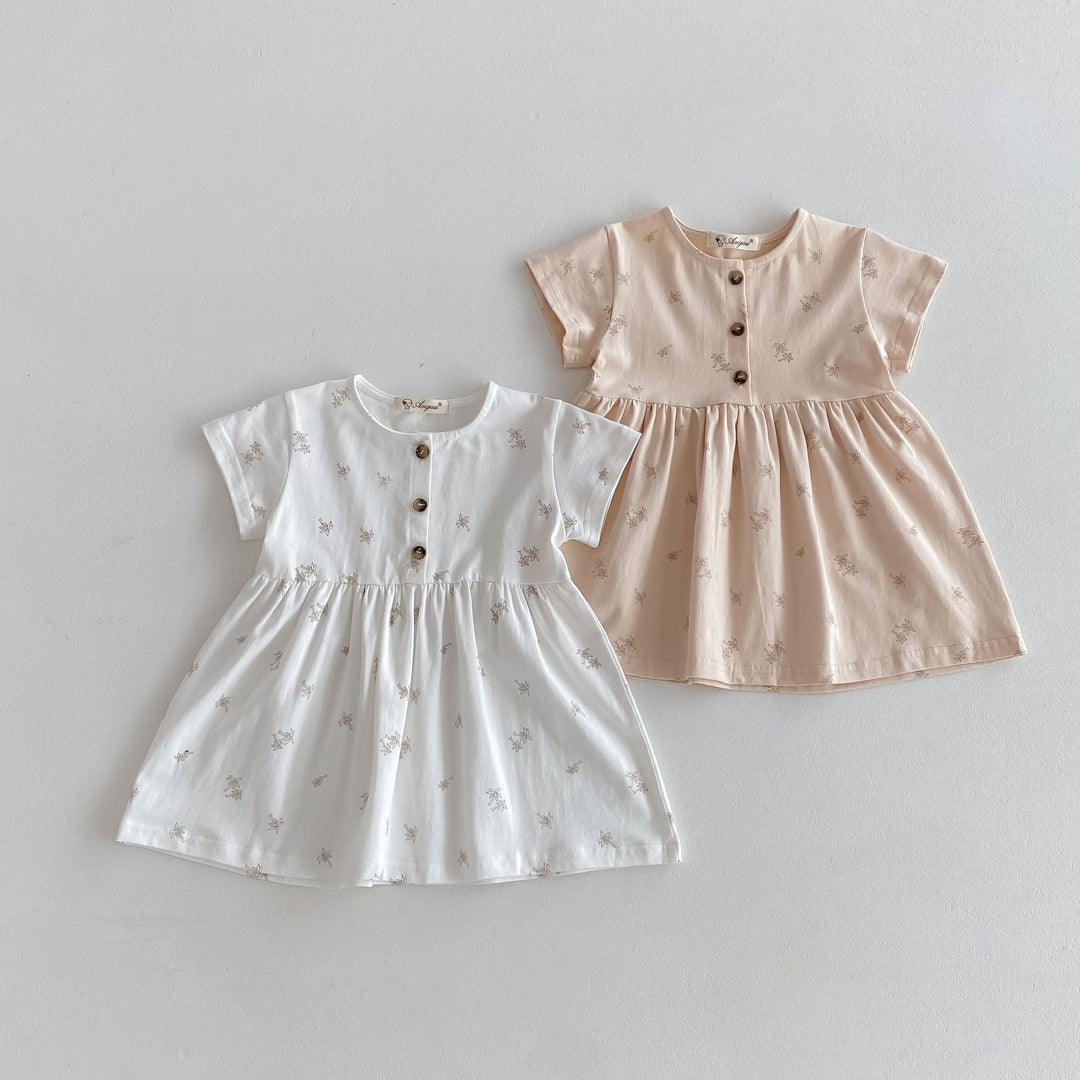 【80-130】パームツリー半袖ワンピース