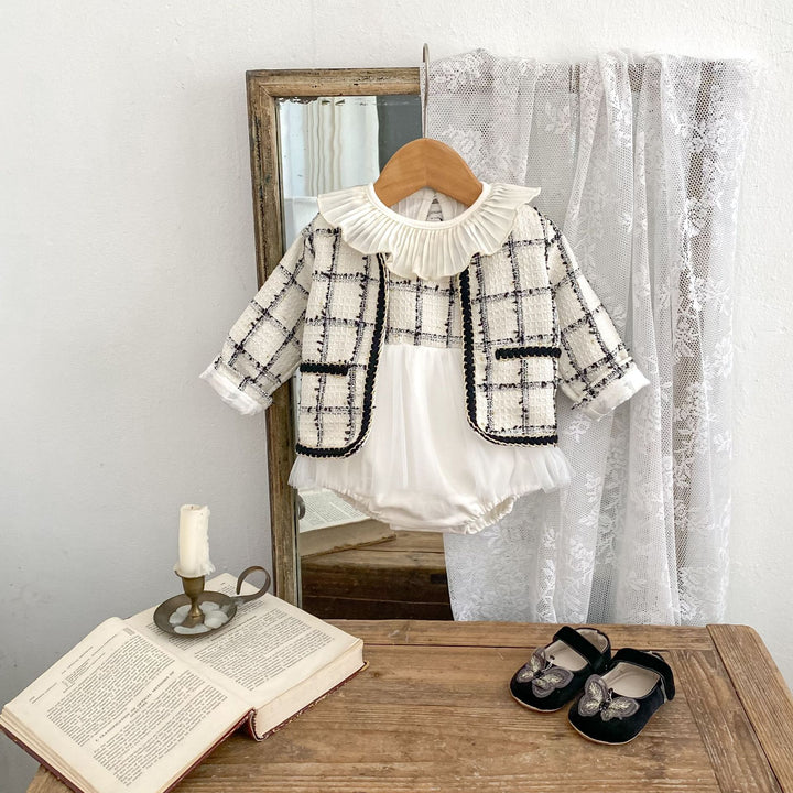 【73-100】ノースリーブチュールロンパース