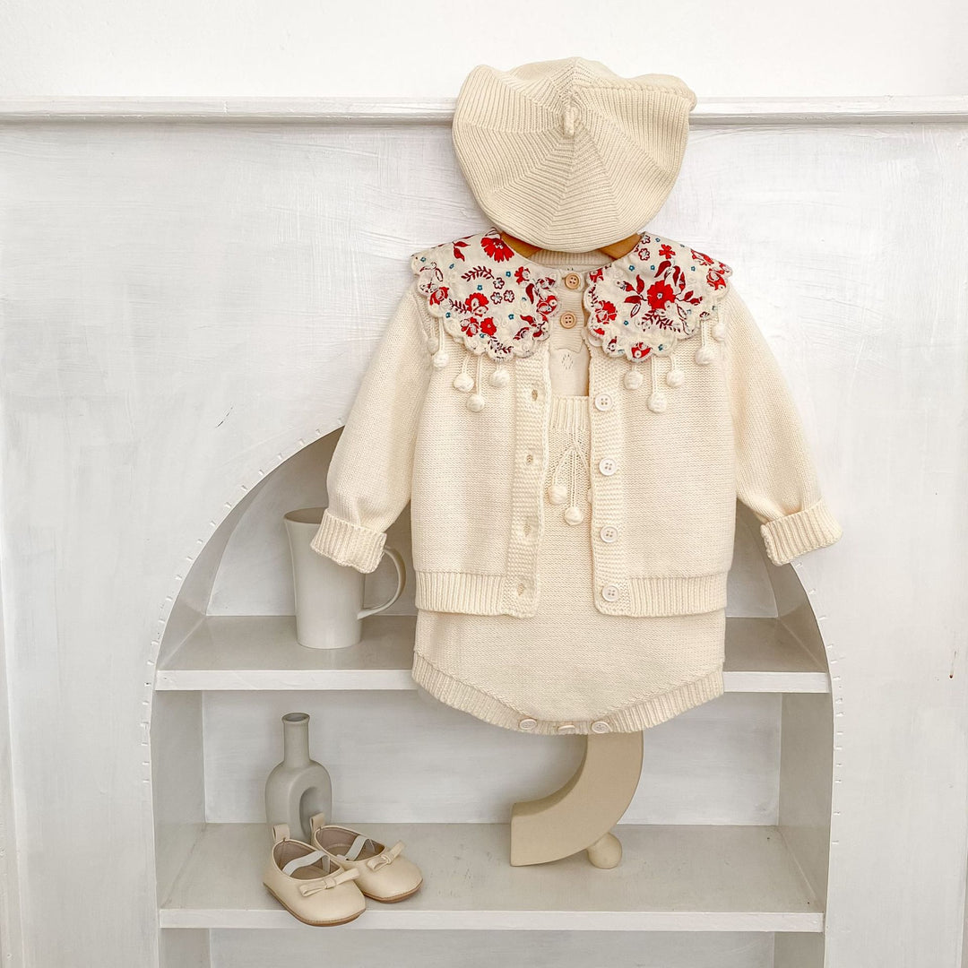 【73-100】ポンポンデザインカーディガン