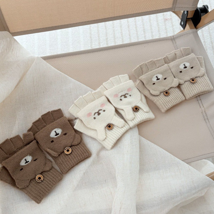 【2Y-4Y】アニマル顔指出しニットグローブ