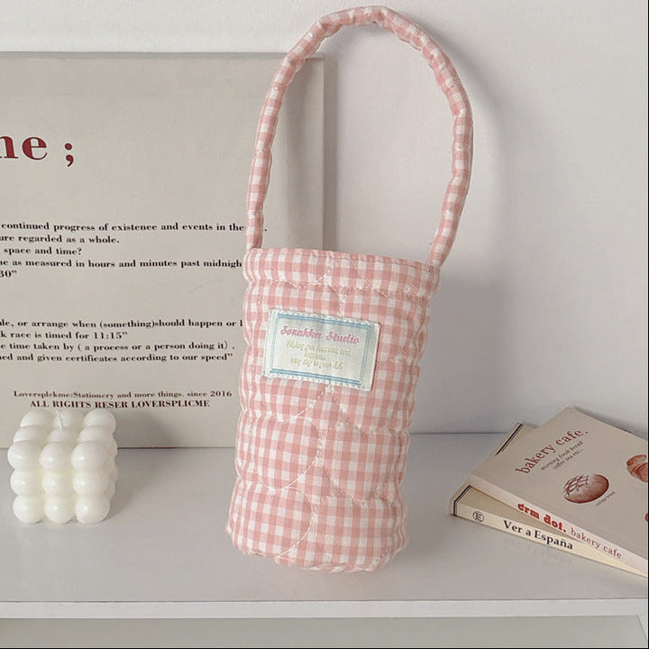 チェック柄カップホルダー