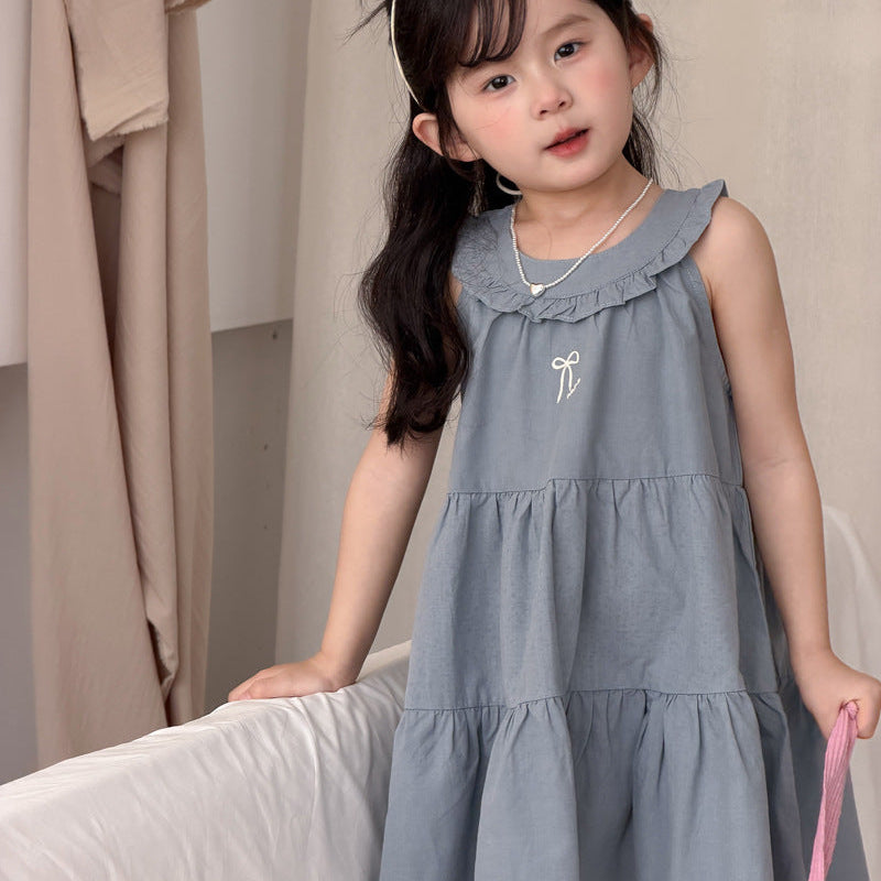 【90-140】ティアードノースリーブワンピース