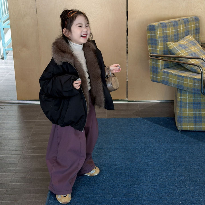 【90-140】あったかワイドパンツ