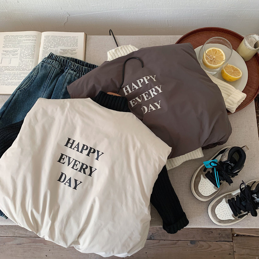 【90-140】バックロゴ中綿ベスト