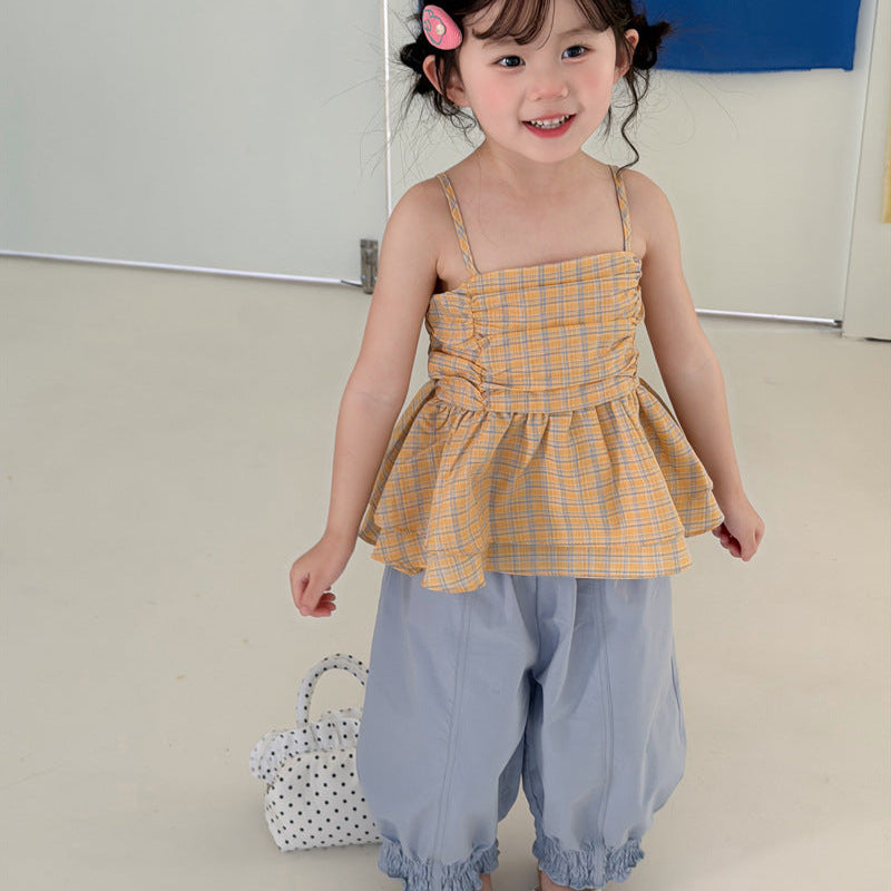 【90-140】フリルヘムバックデザインキャミソール